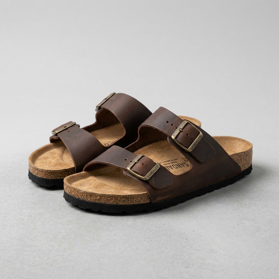 Mule style Birkenstock cuir double boucle