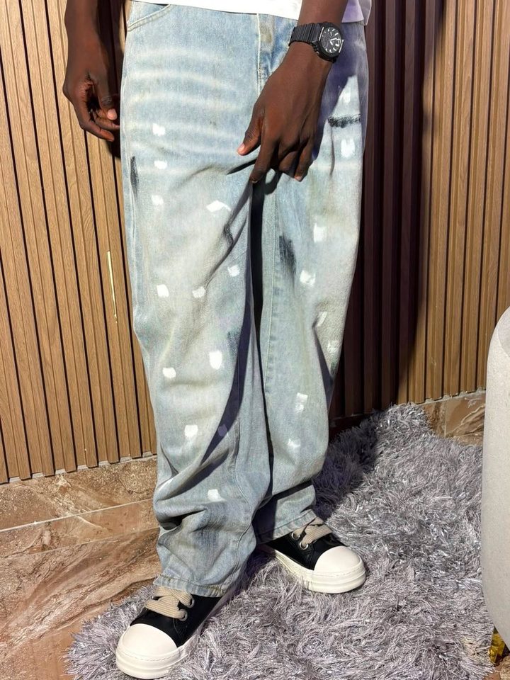 Jean tie-dye éclaboussures